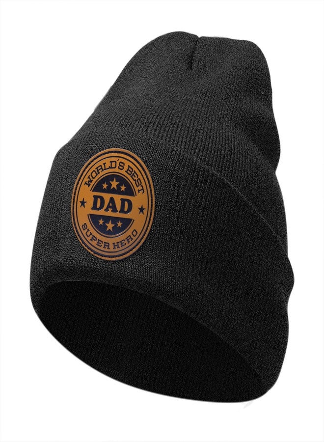Doyesiee Best Dad Beanie Gifts from Daughter, Son, Kids, Men Knit Hat for Father's Day Birthday Christmas Stocking Stuffers (US, Alpha, One Size, Medium, Standard, Black) - Image 2